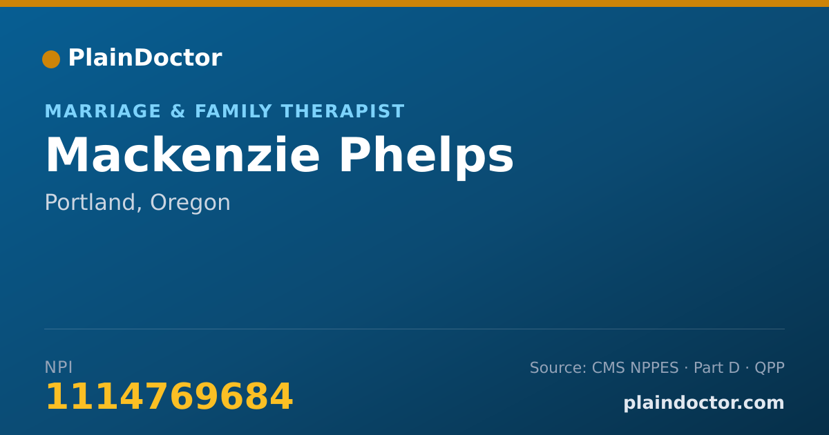 Shareable card for Mackenzie Phelps - Marriage & Family Therapist, Portland, OR