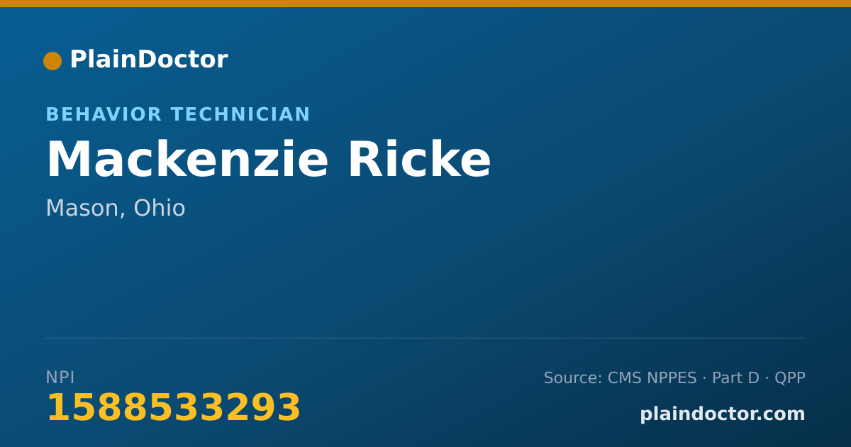 Shareable card for Mackenzie Ricke - Behavior Technician, Mason, OH