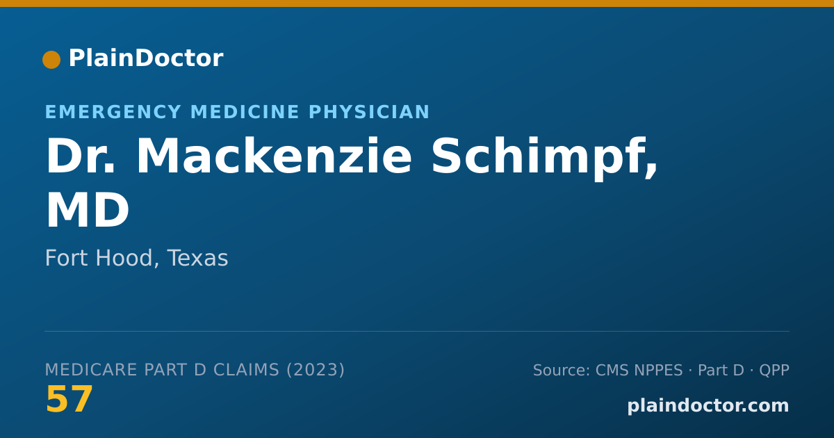 Shareable card for Mackenzie Schimpf, MD - Emergency Medicine Physician, Fort Hood, TX