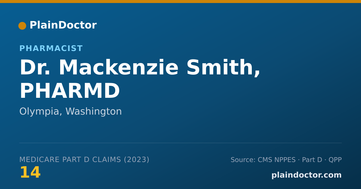 Shareable card for Mackenzie Smith, PHARMD - Pharmacist, Olympia, WA