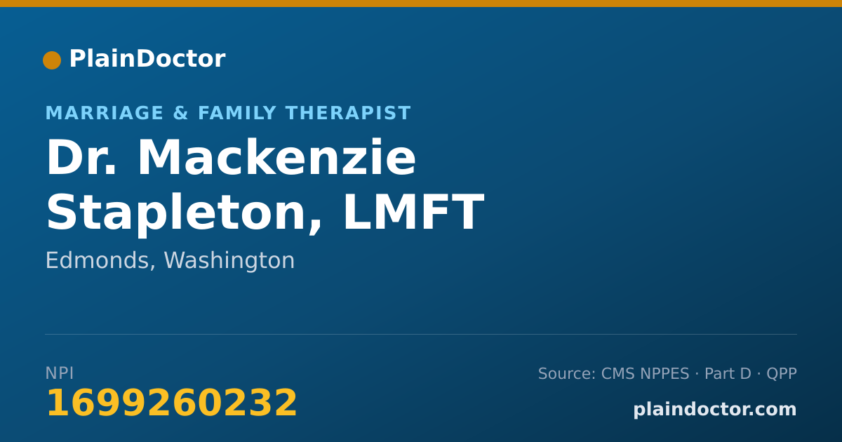 Shareable card for Mackenzie Stapleton, LMFT - Marriage & Family Therapist, Edmonds, WA