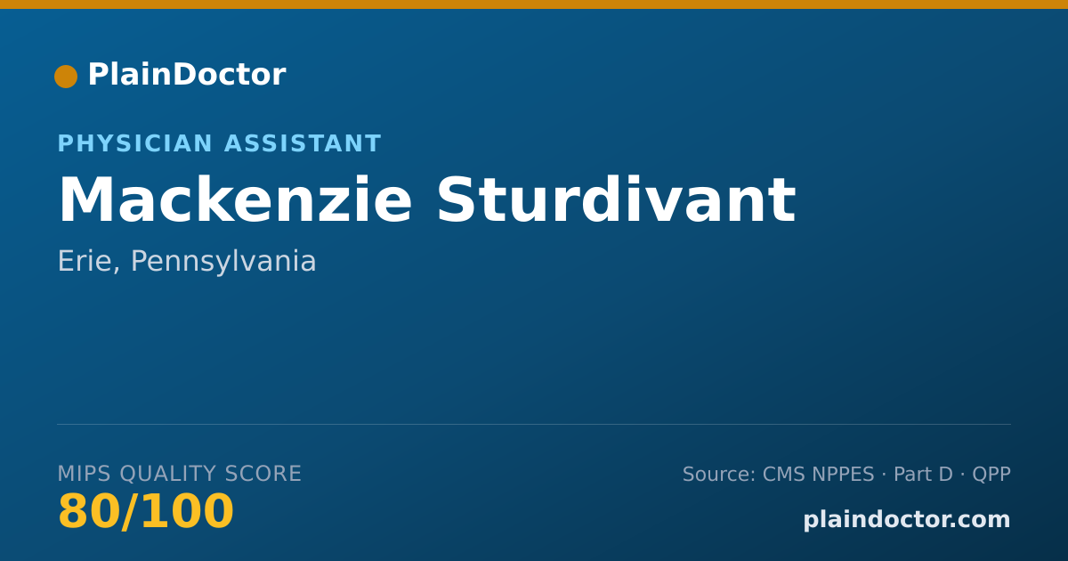 Shareable card for Mackenzie Sturdivant - Physician Assistant, Erie, PA