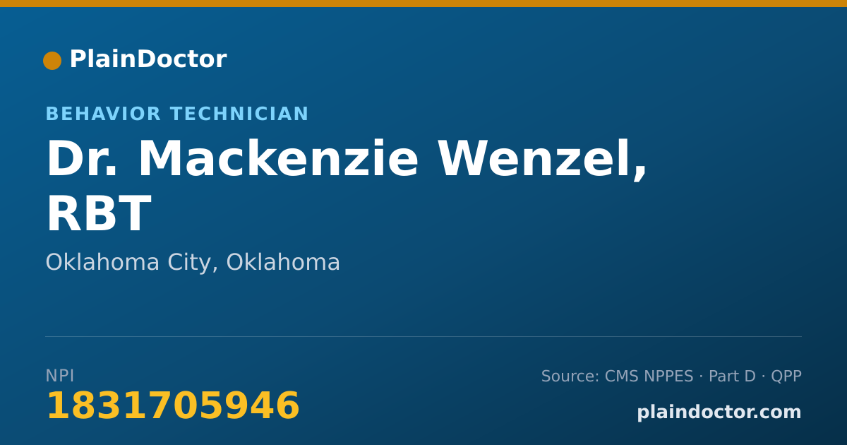 Shareable card for Mackenzie Wenzel, RBT - Behavior Technician, Oklahoma City, OK