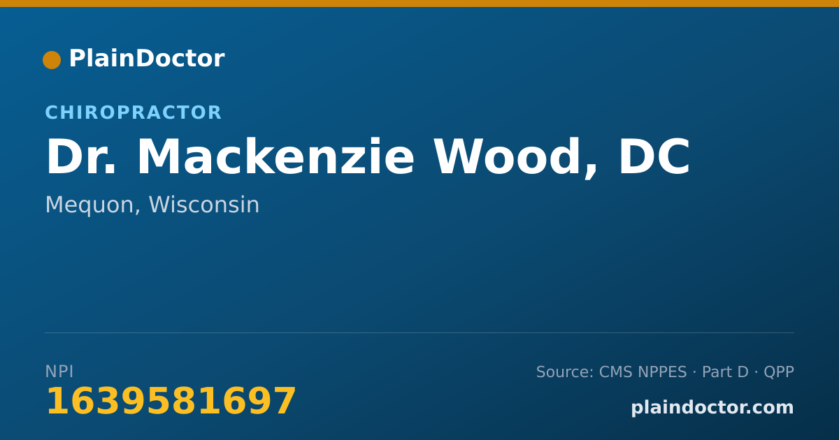 Shareable card for Mackenzie Wood, DC - Chiropractor, Mequon, WI