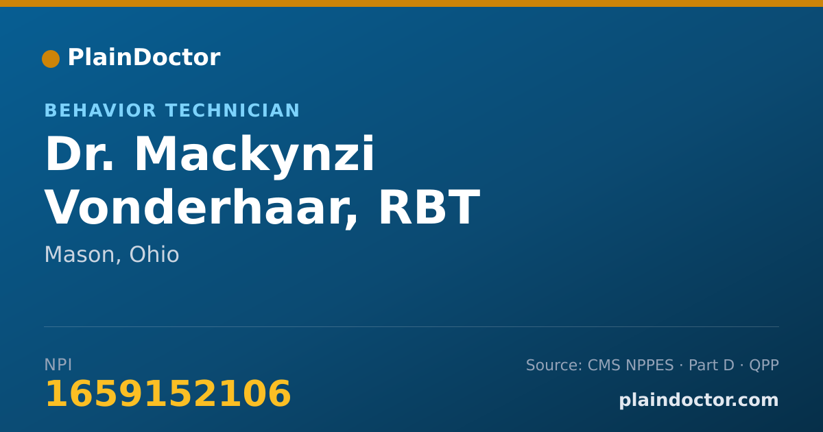 Shareable card for Mackynzi Vonderhaar, RBT - Behavior Technician, Mason, OH