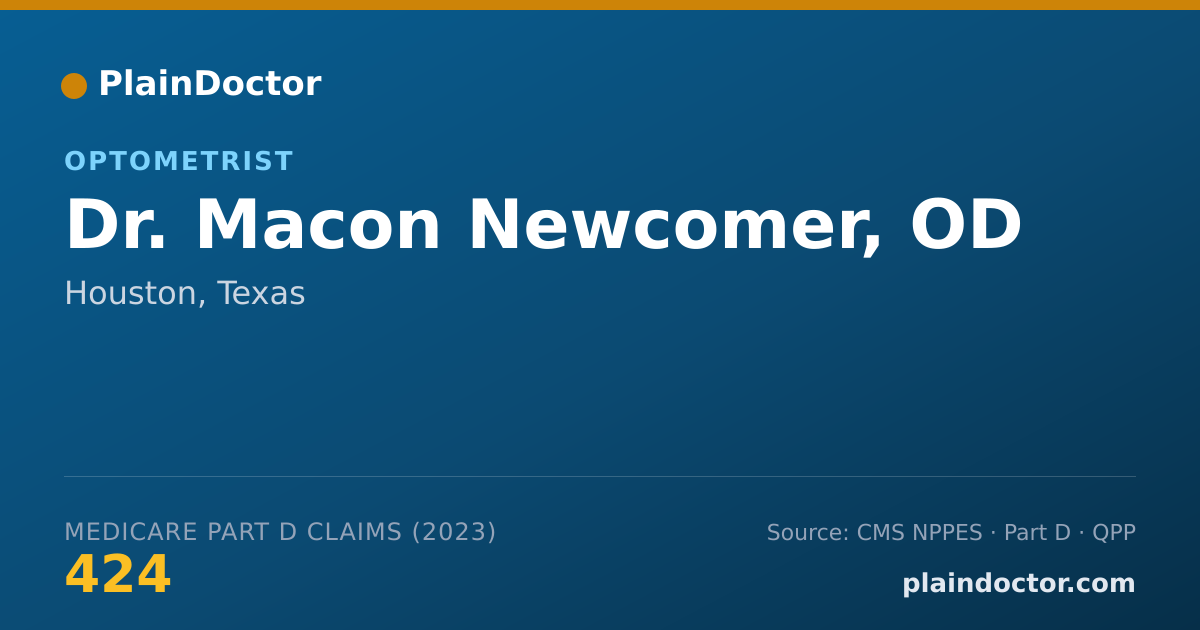 Shareable card for Macon Newcomer, OD - Optometrist, Houston, TX
