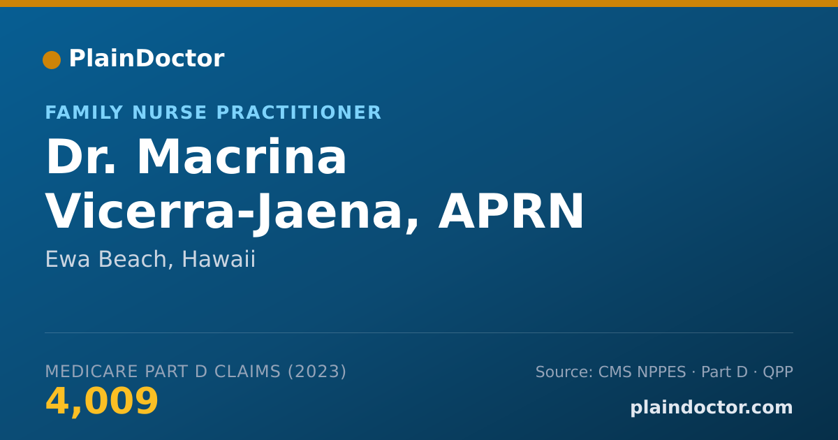 Shareable card for Macrina Vicerra-Jaena, APRN - Family Nurse Practitioner, Ewa Beach, HI