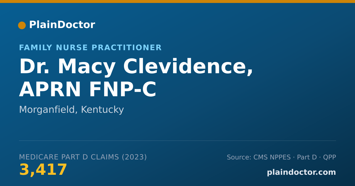 Shareable card for Macy Clevidence, APRN FNP-C - Family Nurse Practitioner, Morganfield, KY