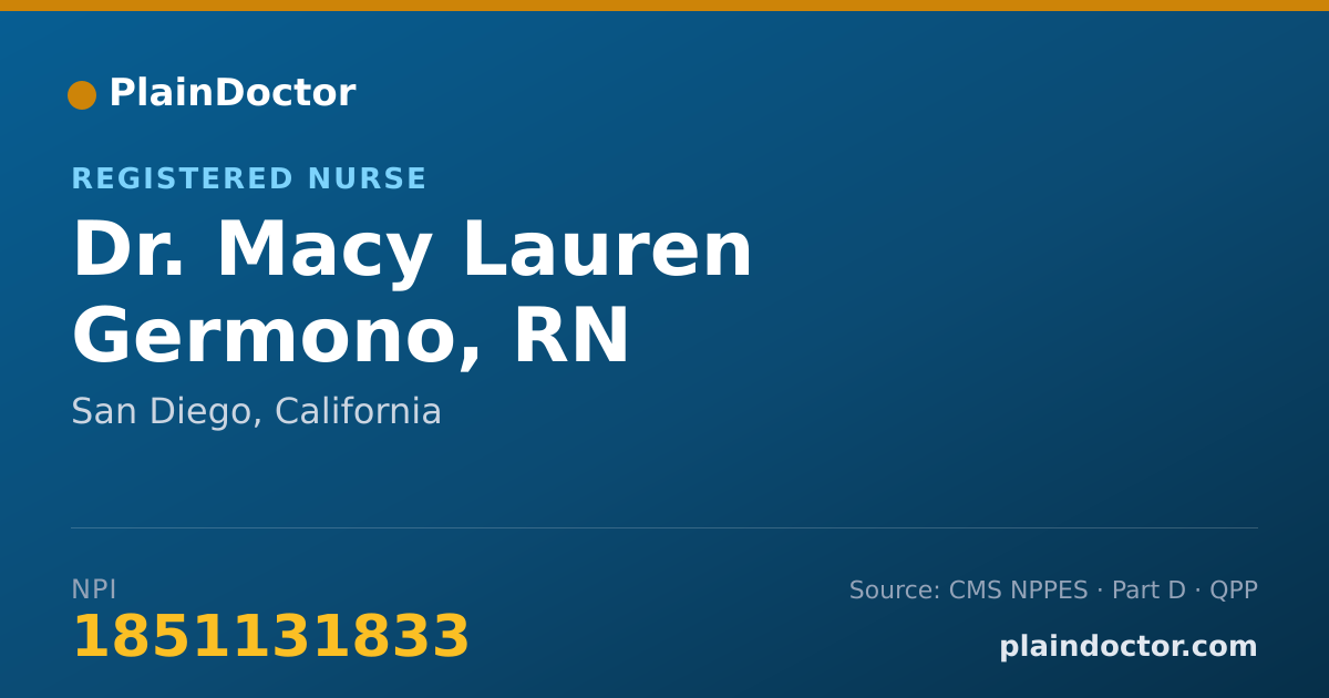 Shareable card for Macy Lauren Germono, RN - Registered Nurse, San Diego, CA