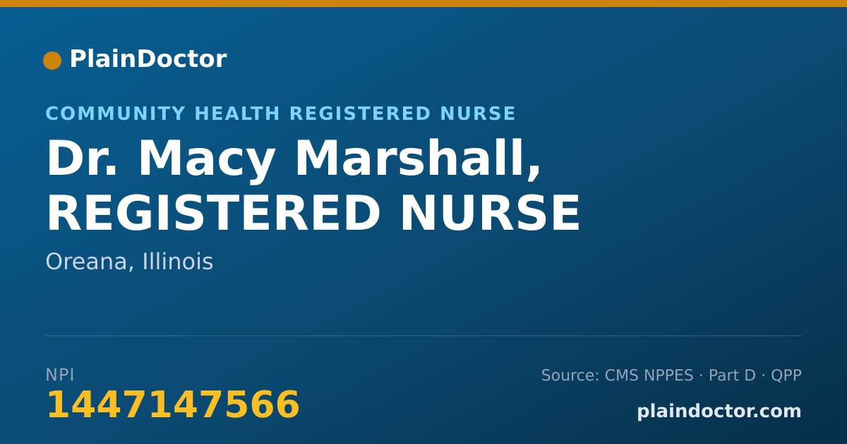 Shareable card for Macy Marshall, REGISTERED NURSE - Community Health Registered Nurse, Oreana, IL
