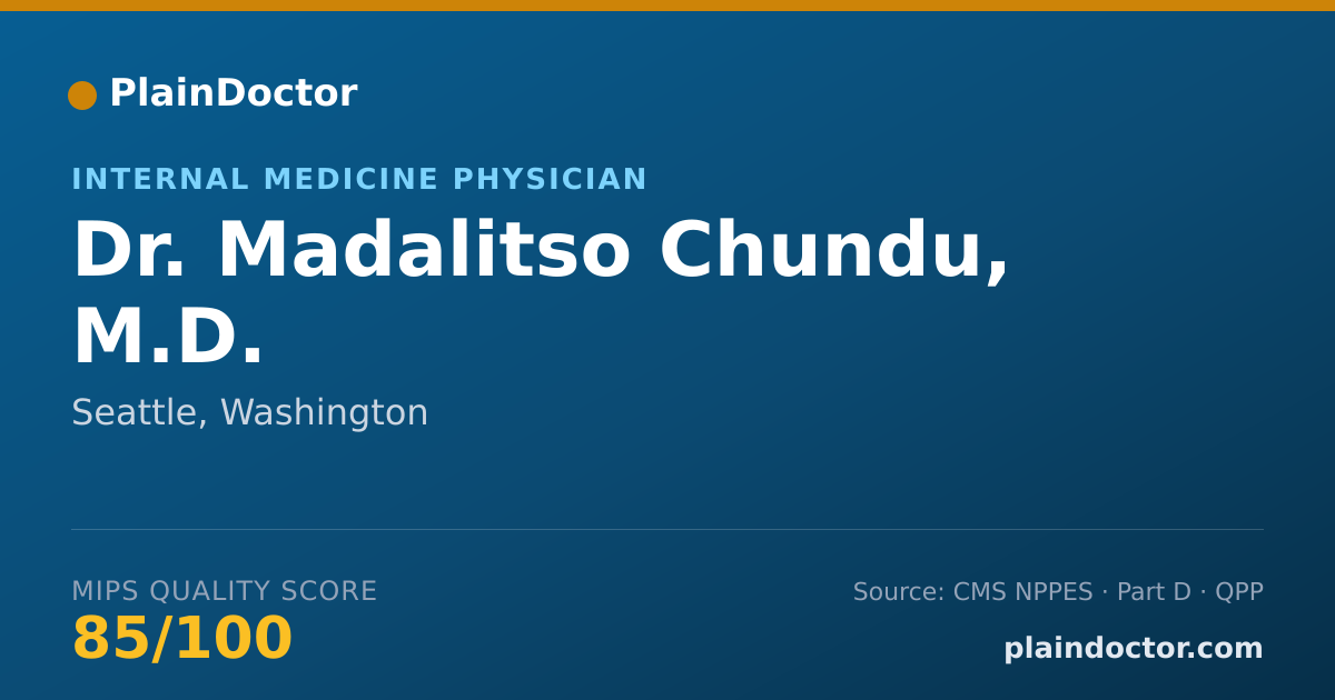 Shareable card for Madalitso Chundu, M.D. - Internal Medicine Physician, Seattle, WA