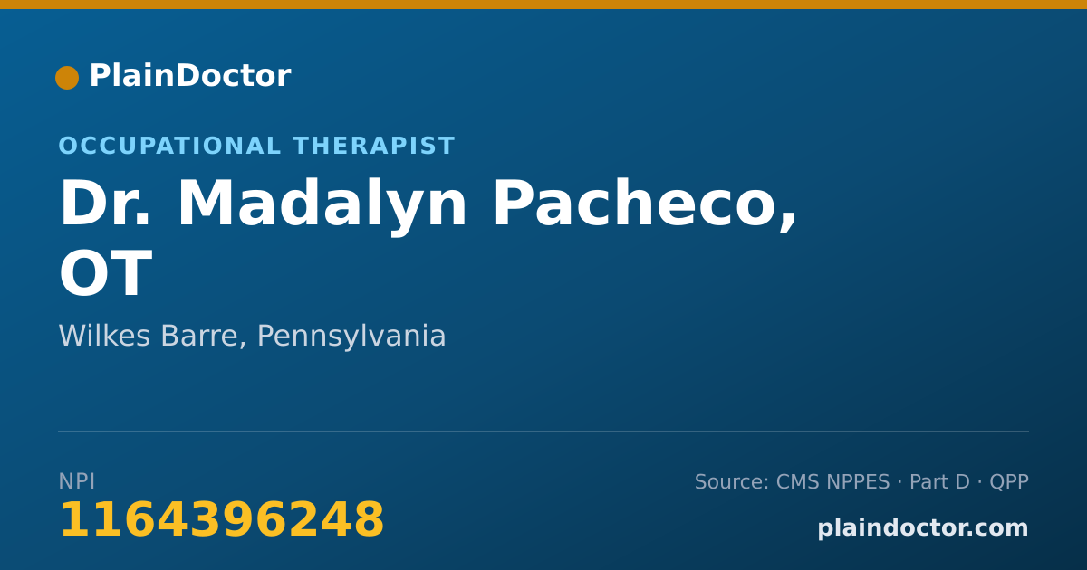 Shareable card for Madalyn Pacheco, OT - Occupational Therapist, Wilkes Barre, PA