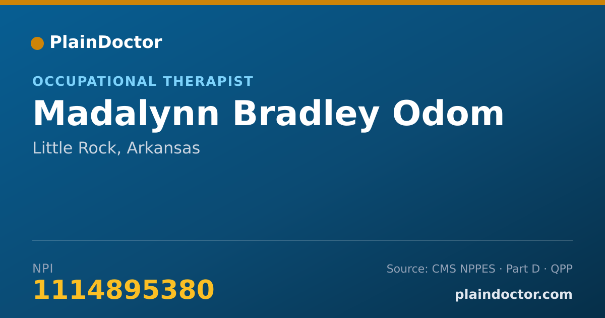 Shareable card for Madalynn Bradley Odom - Occupational Therapist, Little Rock, AR