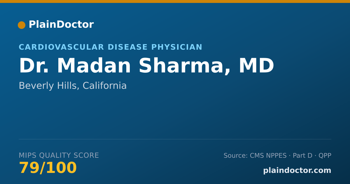 Shareable card for Madan Sharma, MD - Cardiovascular Disease Physician, Beverly Hills, CA
