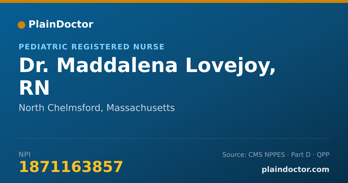 Shareable card for Maddalena Lovejoy, RN - Pediatric Registered Nurse, North Chelmsford, MA