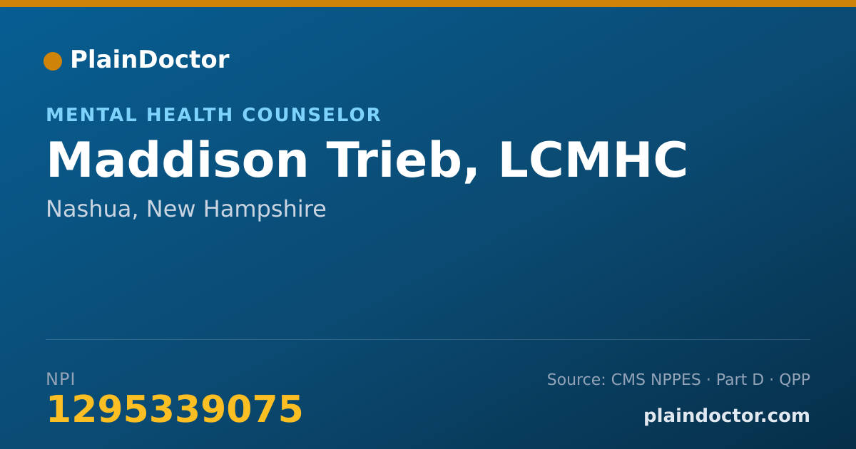 Shareable card for Maddison Trieb, LCMHC - Mental Health Counselor, Nashua, NH