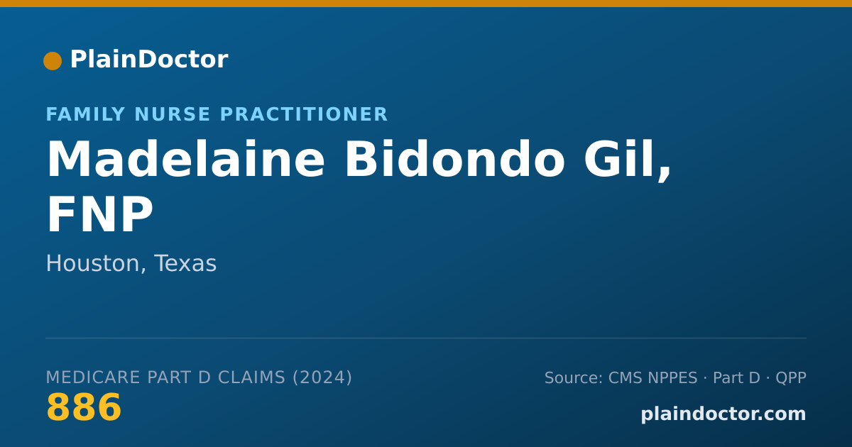 Shareable card for Madelaine Bidondo Gil, FNP - Family Nurse Practitioner, Houston, TX
