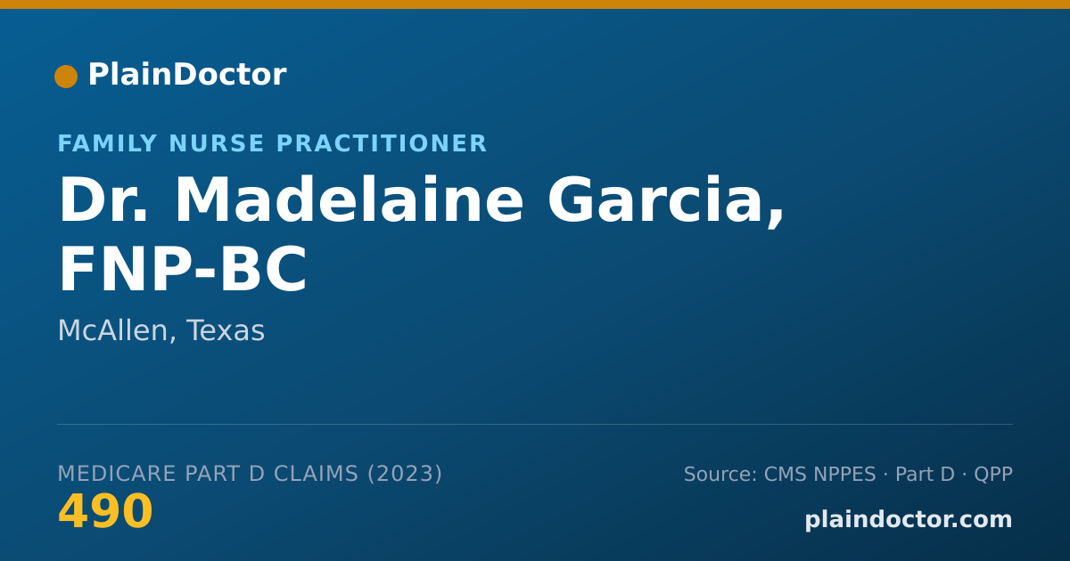 Shareable card for Madelaine Garcia, FNP-BC - Family Nurse Practitioner, McAllen, TX