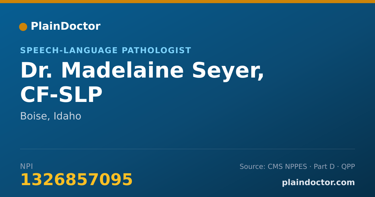 Shareable card for Madelaine Seyer, CF-SLP - Speech-Language Pathologist, Boise, ID