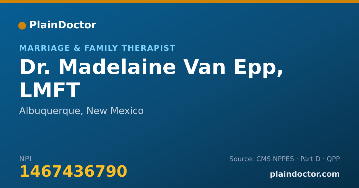 Shareable card for Madelaine Van Epp, LMFT - Marriage & Family Therapist, Albuquerque, NM