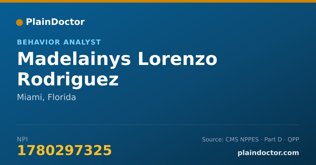 Shareable card for Madelainys Lorenzo Rodriguez - Behavior Analyst, Miami, FL
