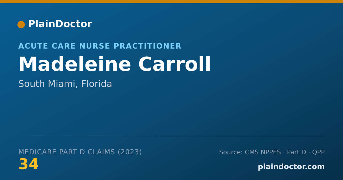 Shareable card for Madeleine Carroll - Acute Care Nurse Practitioner, South Miami, FL