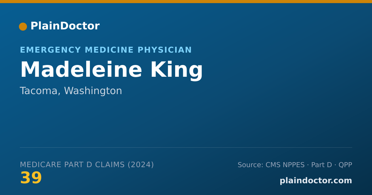 Shareable card for Madeleine King - Emergency Medicine Physician, Tacoma, WA