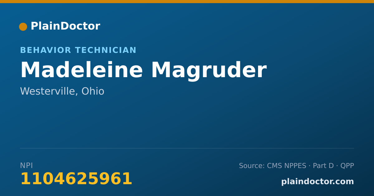 Shareable card for Madeleine Magruder - Behavior Technician, Westerville, OH