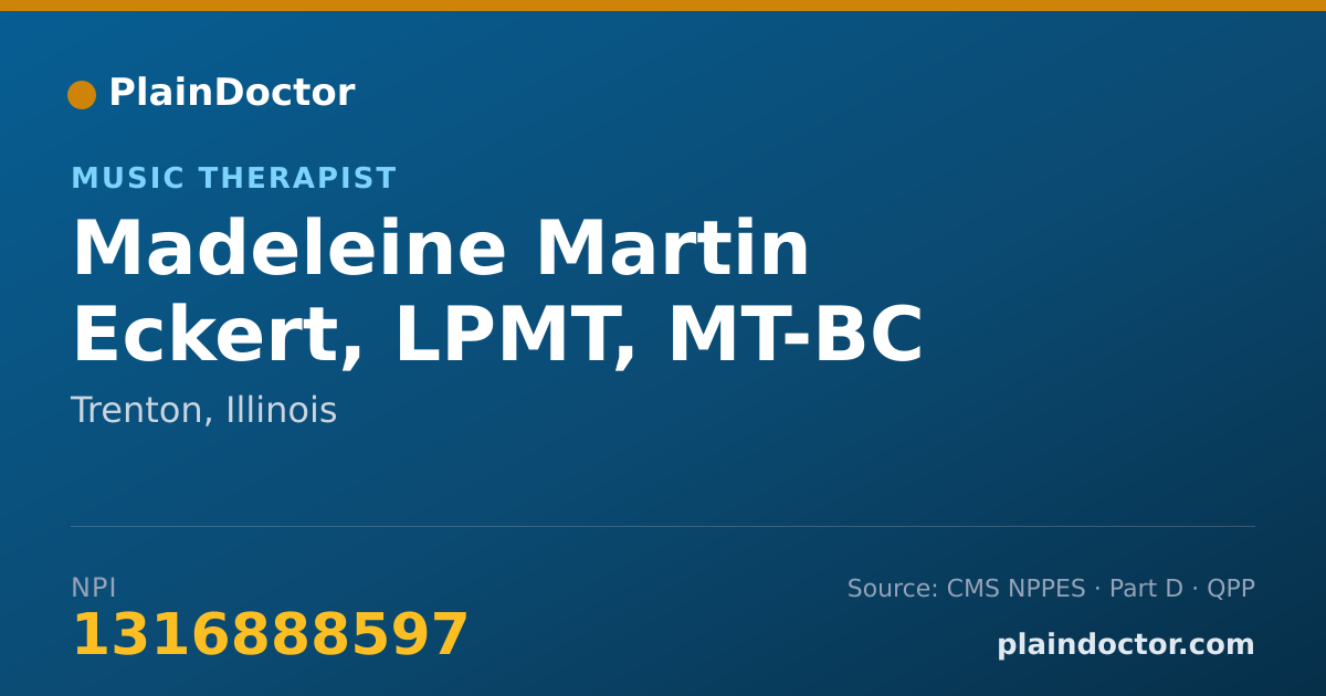 Shareable card for Madeleine Martin Eckert, LPMT, MT-BC - Music Therapist, Trenton, IL