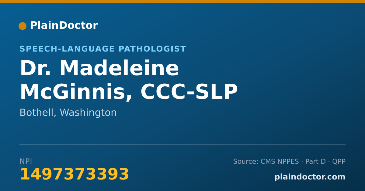 Shareable card for Madeleine McGinnis, CCC-SLP - Speech-Language Pathologist, Bothell, WA