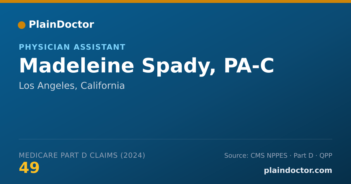 Shareable card for Madeleine Spady, PA-C - Physician Assistant, Los Angeles, CA