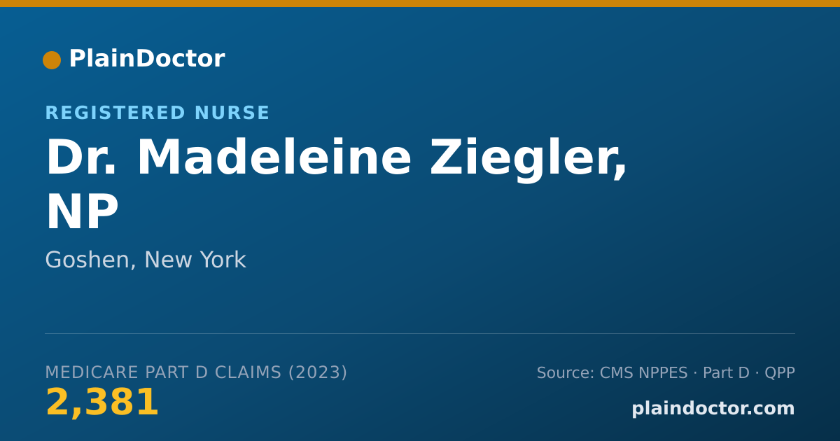 Shareable card for Madeleine Ziegler, NP - Registered Nurse, Goshen, NY