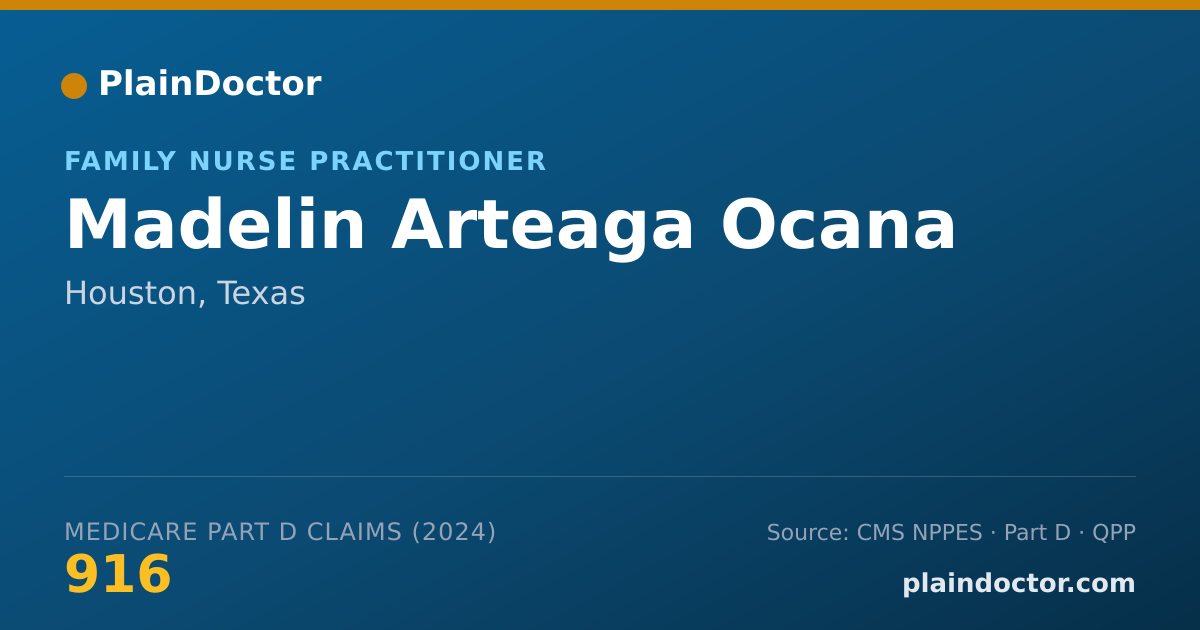 Shareable card for Madelin Arteaga Ocana - Family Nurse Practitioner, Houston, TX