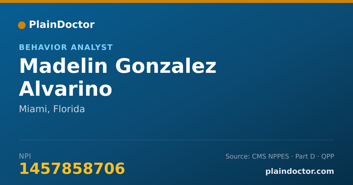 Shareable card for Madelin Gonzalez Alvarino - Behavior Analyst, Miami, FL