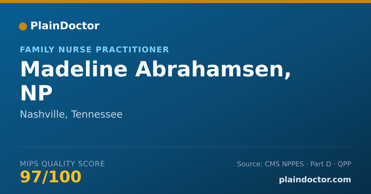 Shareable card for Madeline Abrahamsen, NP - Family Nurse Practitioner, Nashville, TN