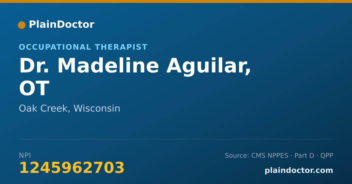 Shareable card for Madeline Aguilar, OT - Occupational Therapist, Oak Creek, WI
