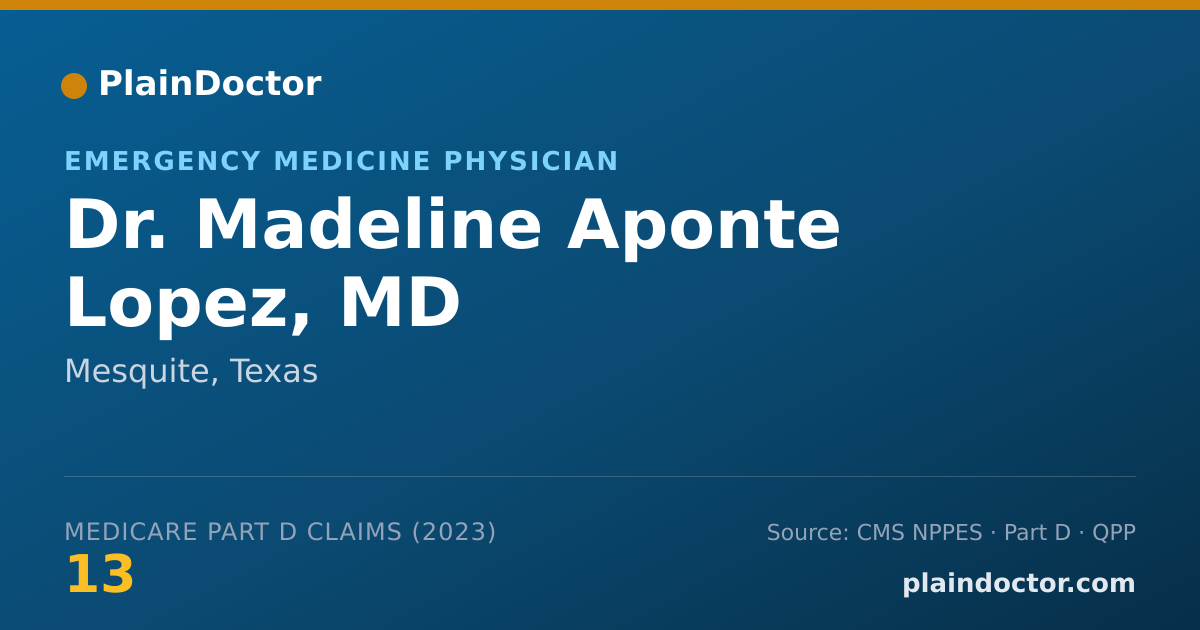 Shareable card for Madeline Aponte Lopez, MD - Emergency Medicine Physician, Mesquite, TX