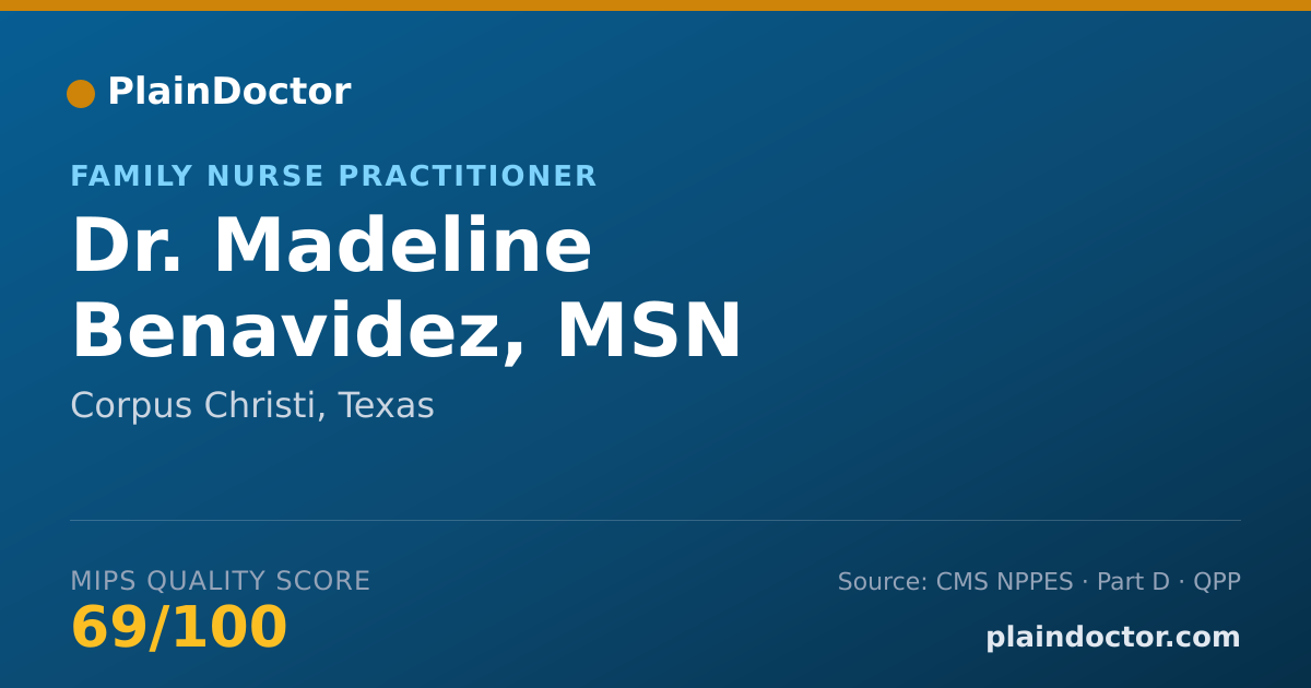 Shareable card for Madeline Benavidez, MSN - Family Nurse Practitioner, Corpus Christi, TX