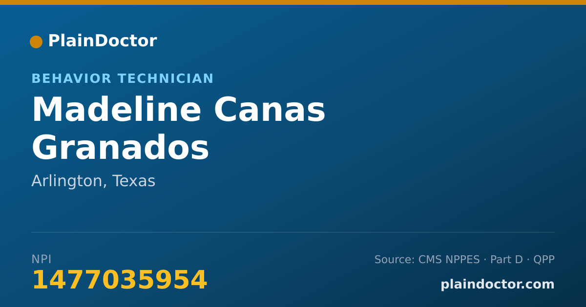 Shareable card for Madeline Canas Granados - Behavior Technician, Arlington, TX