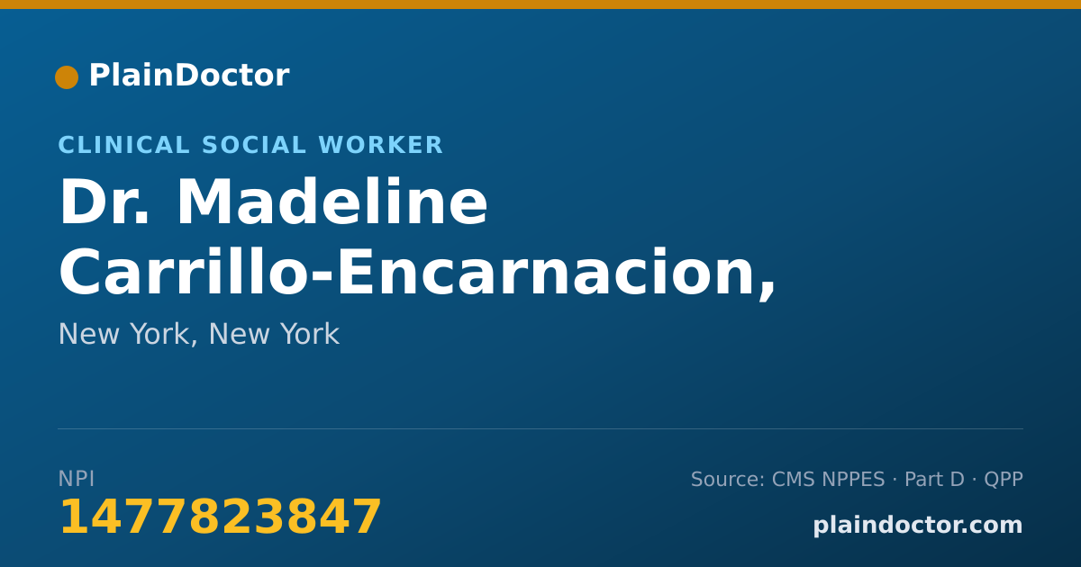 Shareable card for Madeline Carrillo-Encarnacion, LCSW - Clinical Social Worker, New York, NY