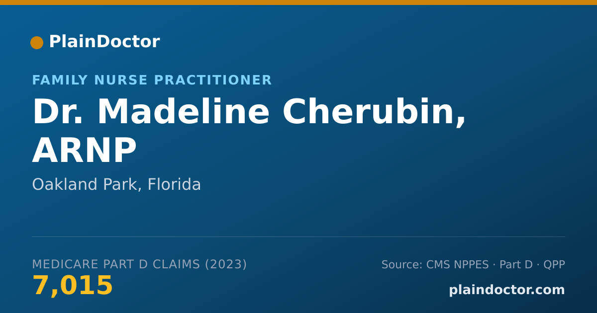 Shareable card for Madeline Cherubin, ARNP - Family Nurse Practitioner, Oakland Park, FL