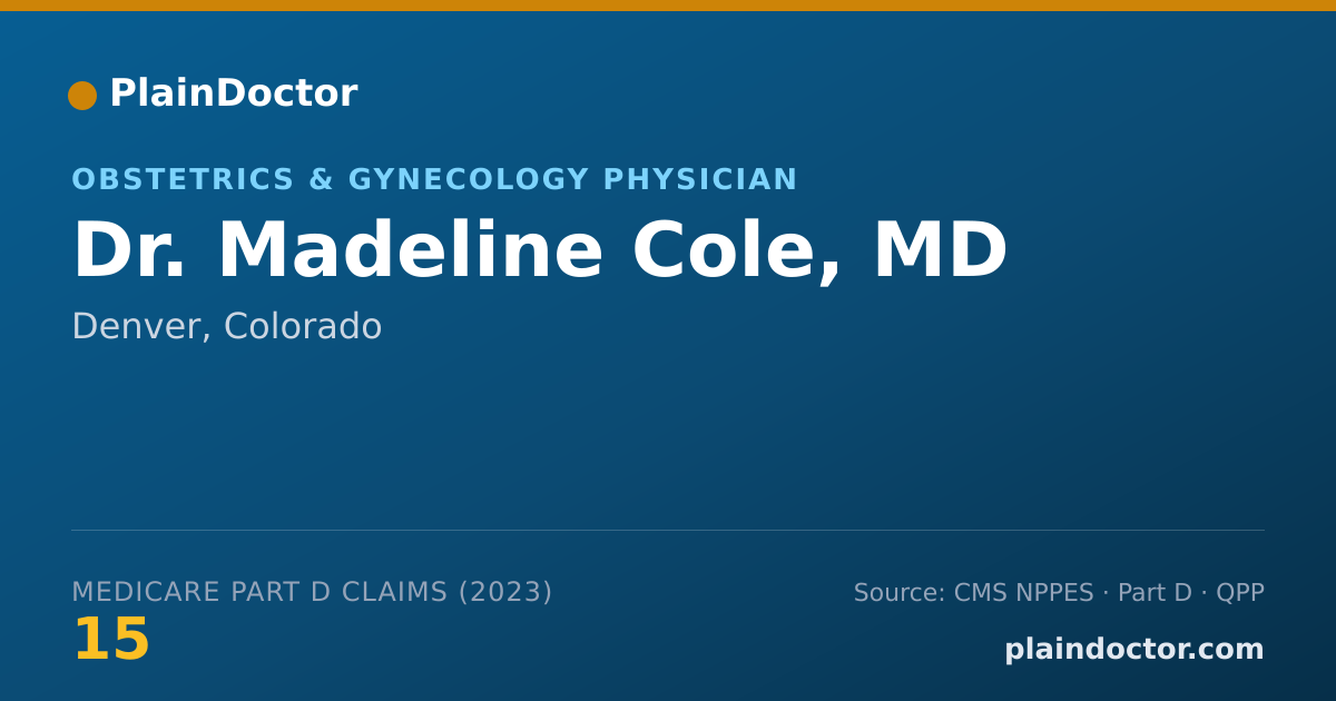 Shareable card for Madeline Cole, MD - Obstetrics & Gynecology Physician, Denver, CO
