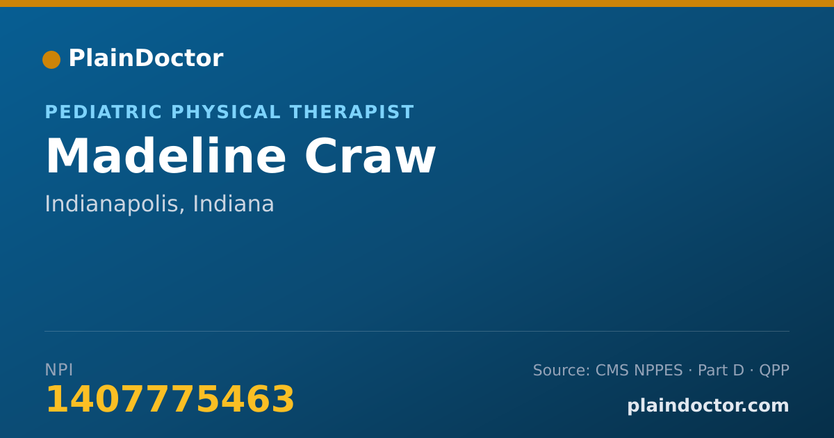Shareable card for Madeline Craw - Pediatric Physical Therapist, Indianapolis, IN