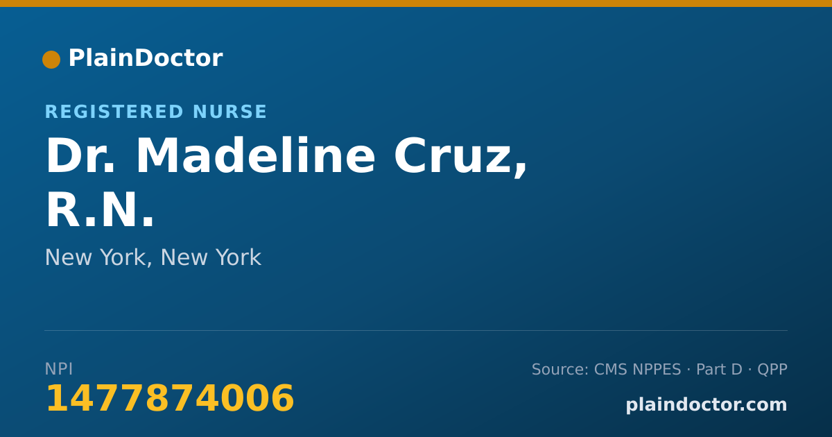 Shareable card for Madeline Cruz, R.N. - Registered Nurse, New York, NY