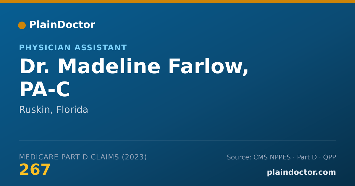 Shareable card for Madeline Farlow, PA-C - Physician Assistant, Ruskin, FL