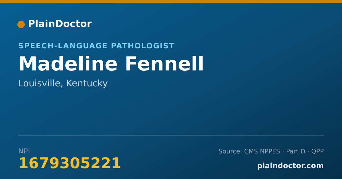 Shareable card for Madeline Fennell - Speech-Language Pathologist, Louisville, KY