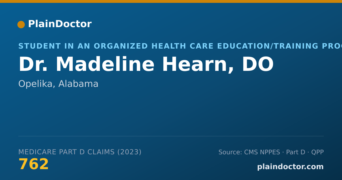 Shareable card for Madeline Hearn, DO - Student in an Organized Health Care Education/Training Program, Opelika, AL