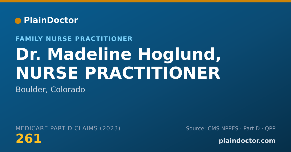 Shareable card for Madeline Hoglund, NURSE PRACTITIONER - Family Nurse Practitioner, Boulder, CO