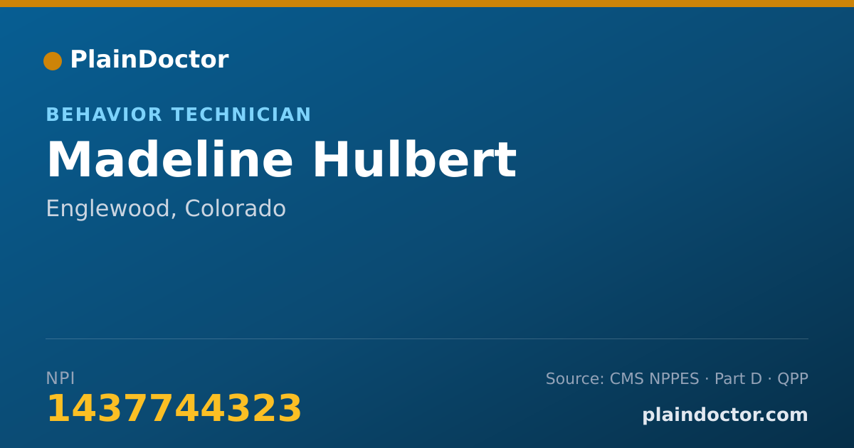 Shareable card for Madeline Hulbert - Behavior Technician, Englewood, CO