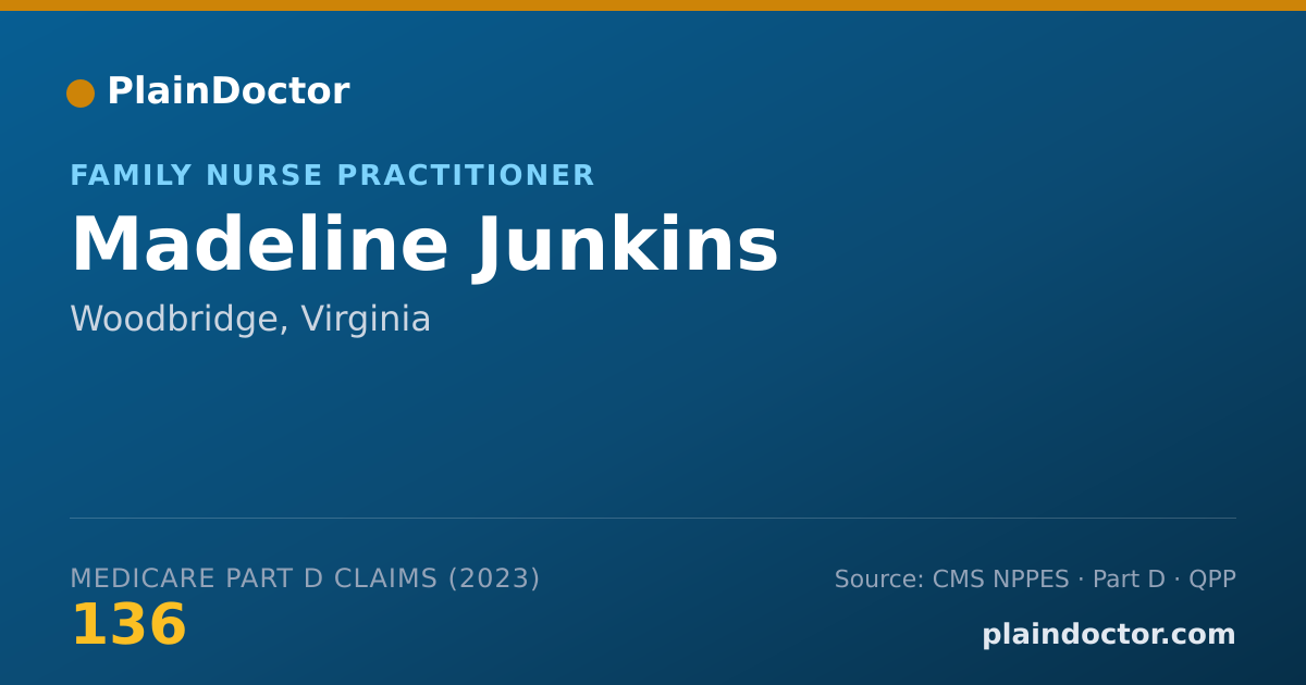 Shareable card for Madeline Junkins - Family Nurse Practitioner, Woodbridge, VA